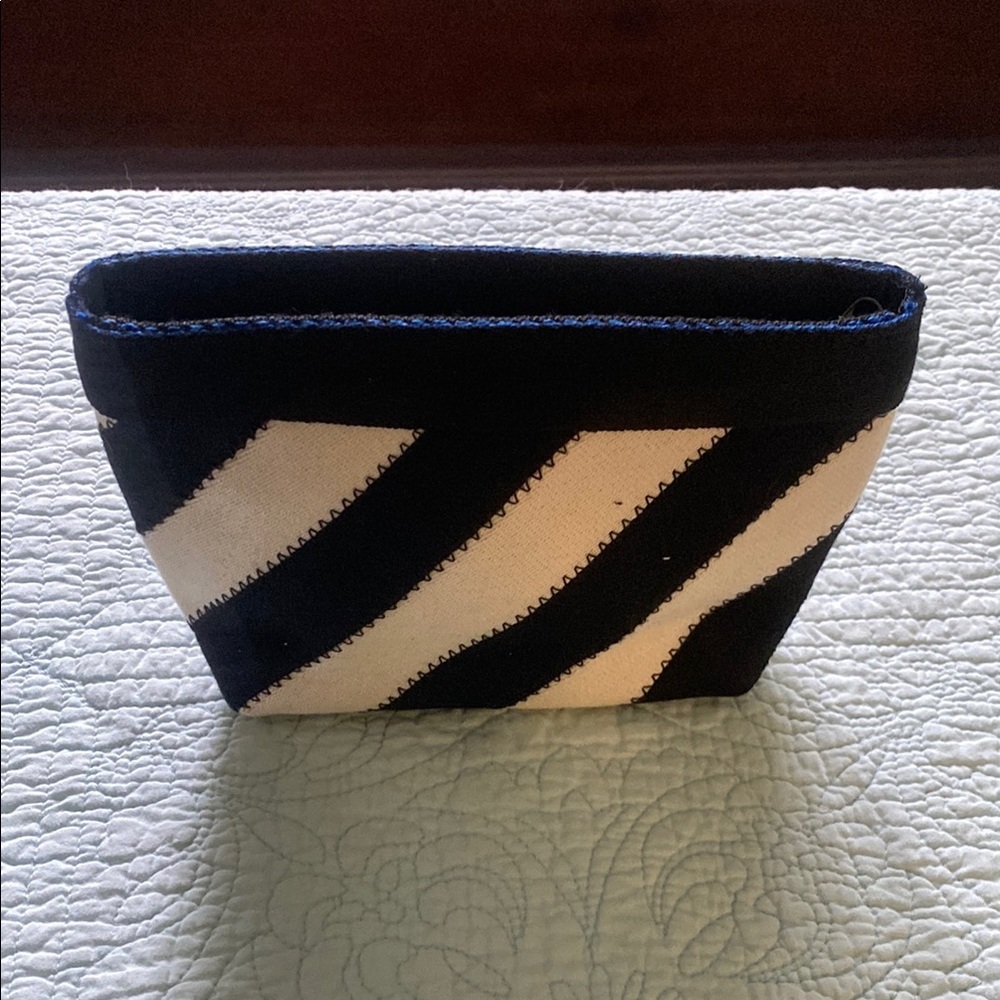 Chic Striped Black and Cream Pouch